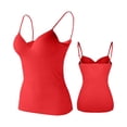 thumbnail image 1 of Ladies Camisole Tops with Built in Padding Adjustable Thin Straps Light Fabric Sleeveless Shirts for Daily Cotton Blend Stretch Camisole (Watermelon Red,3XL), 1 of 3
