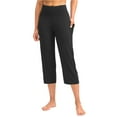 thumbnail image 1 of Ladies Capris on Clearance Wide Leg Trouser Pants for Women Solid Elastic Waist Pocket Cropped Pants Stretchy Stylish Pants For Spring Summer Clothing, 1 of 8