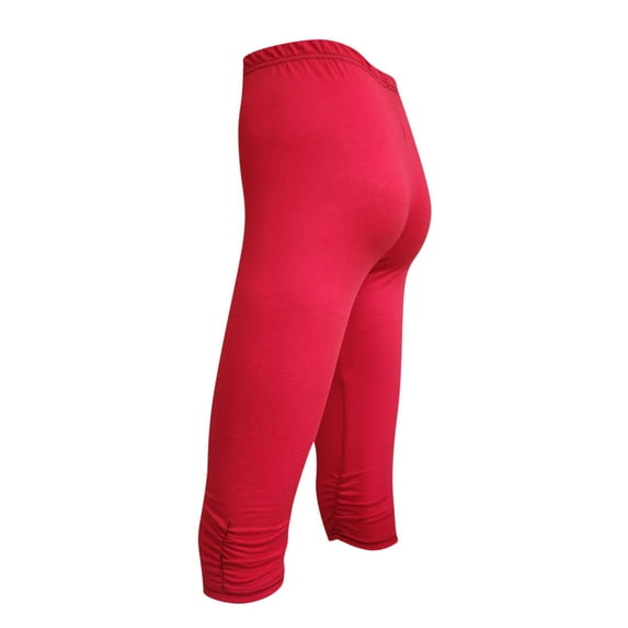 Ladies Capris Pull New Ladies Capris Leggings Running Fitness Yoga Pants Stretch Plus Size Stretch Capris Workout Comfy Cropped Pants Red XXL