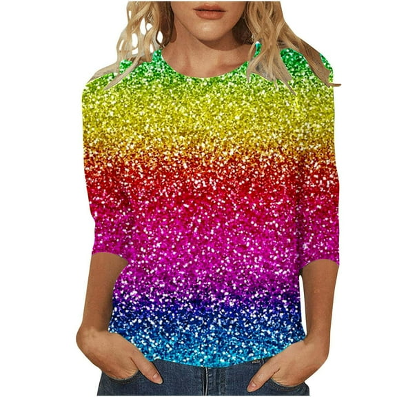 Ladies' Carnival Glowing Casual Fashion Long-sleeved T-shirt Spring Fashion Trendy Clothes,Color:Camouflage,Size:M