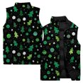 thumbnail image 1 of Ladies' Casual Fashion Sleeveless Christmas Printed Cotton Vest Jacket, Black, Size L, 1 of 4