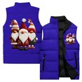 thumbnail image 1 of Ladies' Casual Fashion Sleeveless Christmas Printed Cotton Vest Jacket, Blue, Size XXXXL, 1 of 5