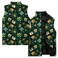 thumbnail image 1 of Ladies' Casual Fashion Sleeveless Christmas Printed Cotton Vest Jacket, Dark Green, Size L, 1 of 4