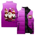 thumbnail image 1 of Ladies' Casual Fashion Sleeveless Christmas Printed Cotton Vest Jacket, Light Purple, Size L, 1 of 5