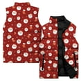 thumbnail image 1 of Ladies' Casual Fashion Sleeveless Christmas Printed Cotton Vest Jacket, Red, Size XL, 1 of 4