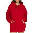 thumbnail image 1 of Ladies' Casual Fashionable Solid Color Long Sleeve Hooded Warm Shirt Loose Comfortable Hoodie Sweatshirt for Everyday Wear, 1 of 6