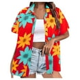 thumbnail image 1 of Ladies Casual Fashionable Summer Beach Print Short Sleeved Shirt for Women, 1 of 1