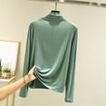 thumbnail image 1 of Ladies' Casual High Neck Solid Color Tight Warm Close Fitting Long Sleeved Base Layer Shirt Top Long Sleeve Thermal Thermal for Women Top Womens Long Sleeve Thermal Tops Pack Thermal Shirt Boys, 1 of 2