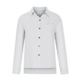 thumbnail image 1 of Ladies Casual Long Sleeve Shirt - Lapel Tie, Pocket, Cotton Linen Blend - Spring/Summer/Fall, Polyester/Spandex, Suitable for Office & Outdoor, 1 of 4
