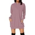 thumbnail image 1 of Ladies Casual Loose Long Sleeved Hooded Solid Color Dress Top Dress Dress Wrap Short Sleeve Beach Dress Casual Summer Clothes Womens Dress Summer Dresses for Womens Summer Swing Dress Concert Dresses, 1 of 4
