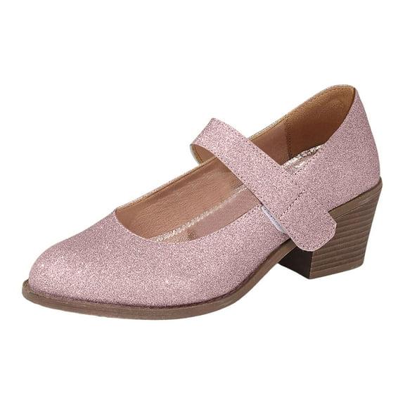 Xiaoxatg Ladies Casual Solid Color Beaded Glitter Sequins Heel Large Size High Heeled Shoes for Women 8 Pink