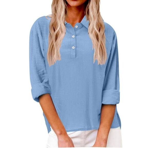 Ladies Casual Spring Summer Linen Lapel Tie Pocket Long Sleeve Shirt Woman Tee Womens Long Sleeve Tee Juniors Active Shirts Shirts Comfy Women T Shirt Pack Women Long Sleeved T Shirts Athletic Wear