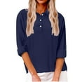 thumbnail image 1 of Ladies Casual Spring Summer Linen Lapel Tie Pocket Long Sleeve Shirt Woman Tee Womens Long Sleeve Tee Juniors Active Shirts Shirts Comfy Women T Shirt Pack Women Long Sleeved T Shirts Athletic Wear, 1 of 4