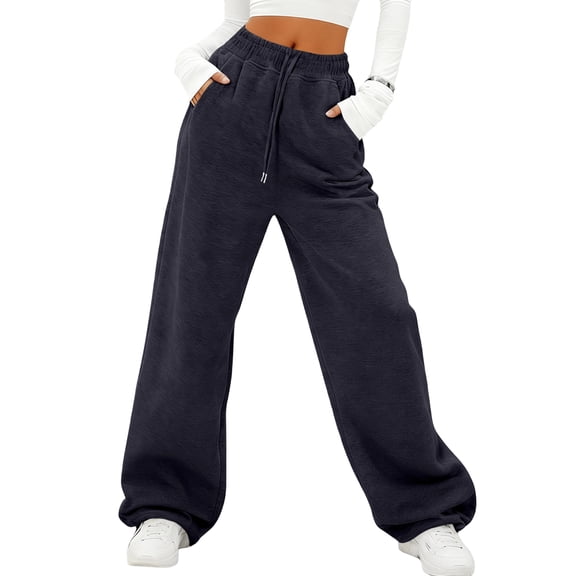 Ladies' Casual and Fashionable Pants in Solid Color, Comfortable Sweatpants for Everyday Wear, Versatile and Stylish Long Pants,Dark Gray,L