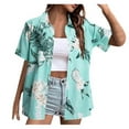 thumbnail image 1 of Ladies' Casual and Fashionable Summer Beach Print Short Sleeved Shirt for Women, 1 of 1