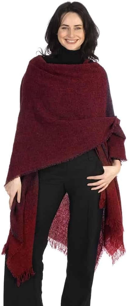 Ladies Celtic Red Ruana Made By Kerry Woollen Mills - Walmart.com