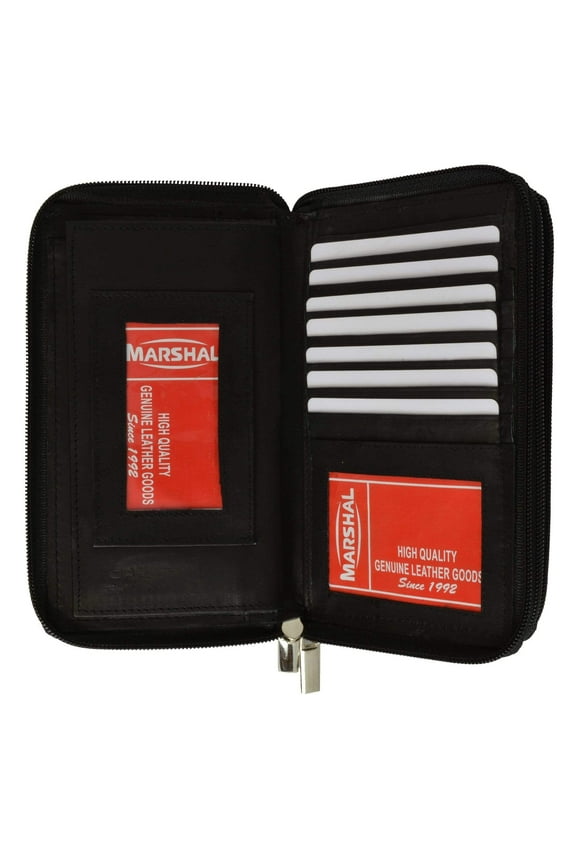 Ladies Checkbook Organizer Genuine Leather Zip Around Clutch Wallet 4575 CF (C)