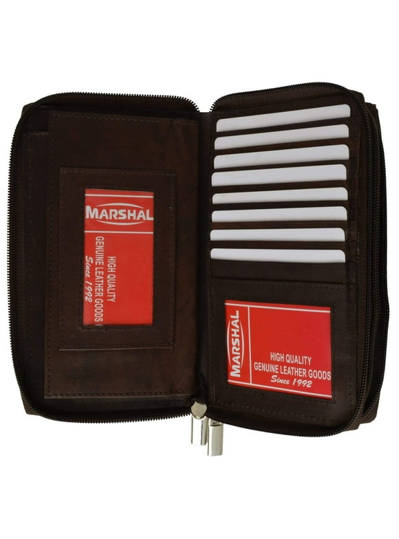 Ladies Checkbook Organizer Genuine Leather Zip Around Clutch Wallet 4575 CF (C)