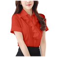 thumbnail image 1 of Ladies Chiffon Short Sleeved Summer New Thin Loose Korean Temperament Plus Size Slim Top, 1 of 2