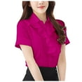 thumbnail image 1 of Ladies Chiffon Short Sleeved Summer New Thin Loose Korean Temperament Plus Size Slim Top, 1 of 2