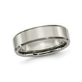 thumbnail image 1 of Ladies Chisel 6mm Titanium Wedding Band Ring with Beveled Edge, 1 of 7