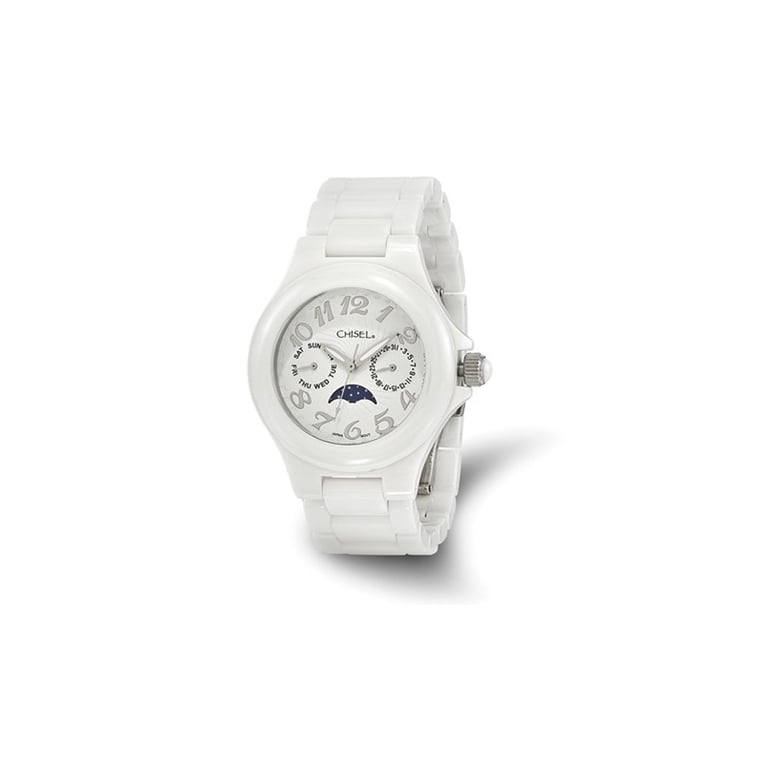 Gem & Harmony Ladies Chisel White Ceramic Dial Analog Watch  display picture 2