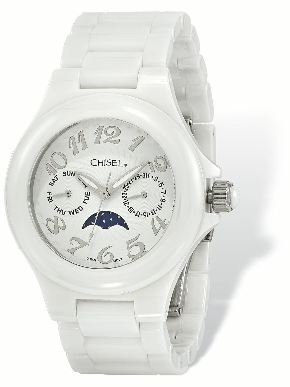 Ladies Chisel White Ceramic White Dial Wrist Watch, 7.25 inch Length Shop High Quality White Ceramic Watches for Men & Women main image 3