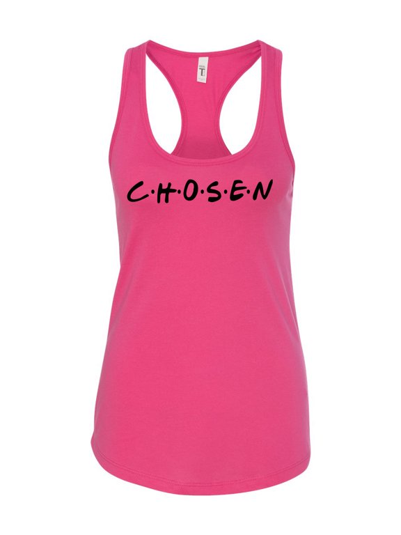 Ladies Christian Chosen Racerback Tank Top-Raspberry-medium