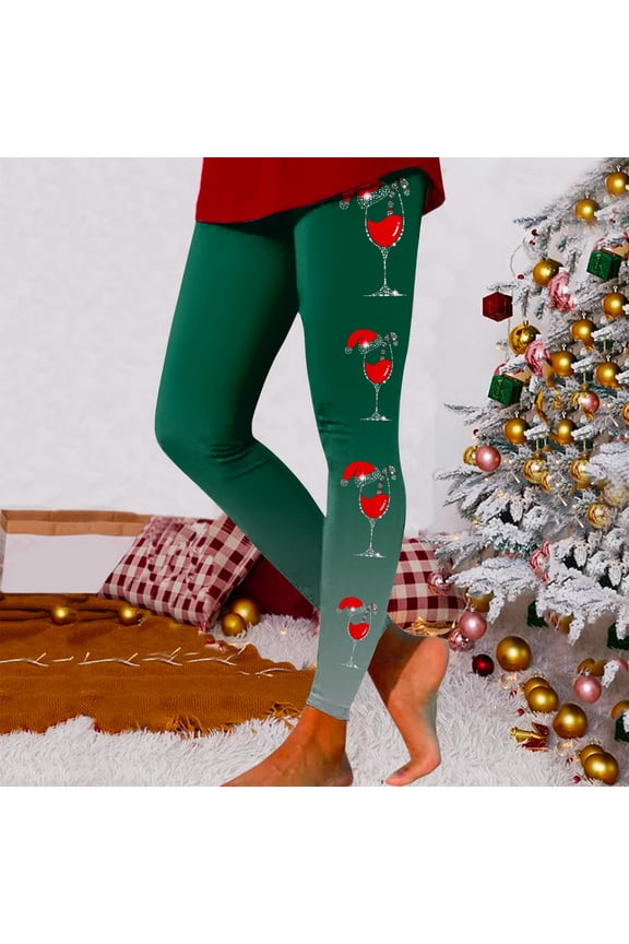 Ladies' Christmas Gradient Red Glass Print Tight Pants Lifting Fitness Exercise Leggings Yoga Pants Leggings Pack Boot Cut Leggings Lace up Leggings plus Size His And Hers Matching Underwear plus Size