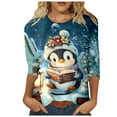 thumbnail image 1 of Ladies Christmas Penguin Series Quarter Sleeve, 1 of 4
