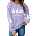 thumbnail image 1 of Womens Christmas Shirts Merry Christmas Tree Shirt Funny Graphic Crewneck Sweatshirt Long Sleeve Pullover Tops Holiday Tops for Women Dressy, 1 of 5