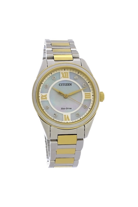 Eco-Drive Arezzo Women's 2-Tone Stainless Steel Diamond Watch EM0874-57D