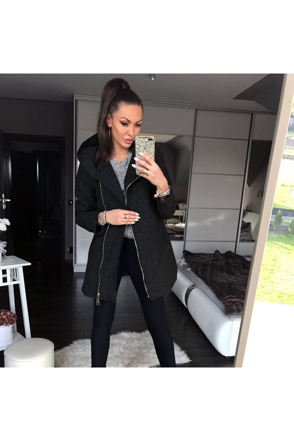 Ladies Coat Warm Pocket Side Zipper Plus Jacket Hooded Jacket Winter Fashion Sweater Blouse Coat String Jacket Women Women Fitted Jacket Jacket Women Fashion Casual Jacket Zip Jacket Women Organic