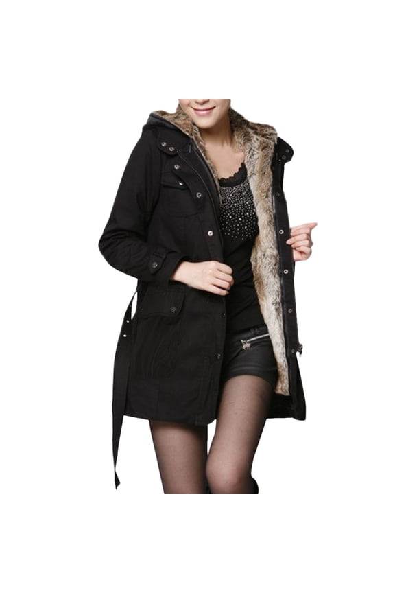 Ladies Coat Womens Winter Warm Thick Long Jacket Hooded plus Sweaters Women 2x Camp Windbreaker Juniors Rain Jacket Rain Coat Women's Women's Pullover Windbreaker Raincoat Ladies Women Jean Jacket