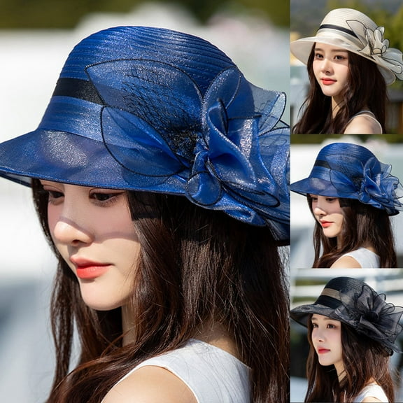 Ladies Cocktail Fascinator Hat with Flowers for Wedding and Tea Party