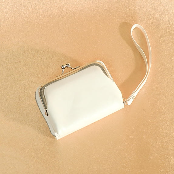 Ladies Coin Purse with Snap Closure and Zipper Compartment, Compact 3-in-1 Wallet Card Holder for Cash Change and Cards, Slim Minimalist Clip Wallet for Everyday Carry and Gifting