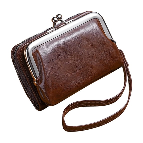 Ladies' Coin Purse with Snap Closure Zipper Pouch Bag