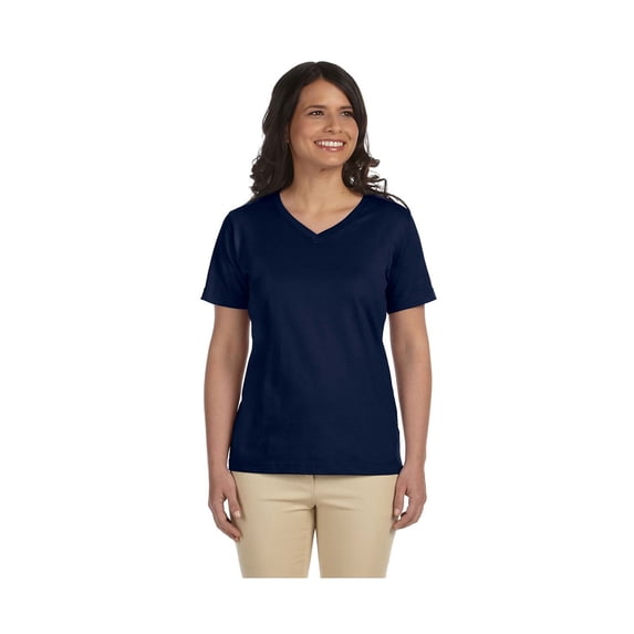 Ladies' Combed Ringspun Jersey V-Neck T-Shirt