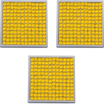 Set of 3 Double Sided Magnifying Square Compact Mirrors With Rhinestones (Yellow)