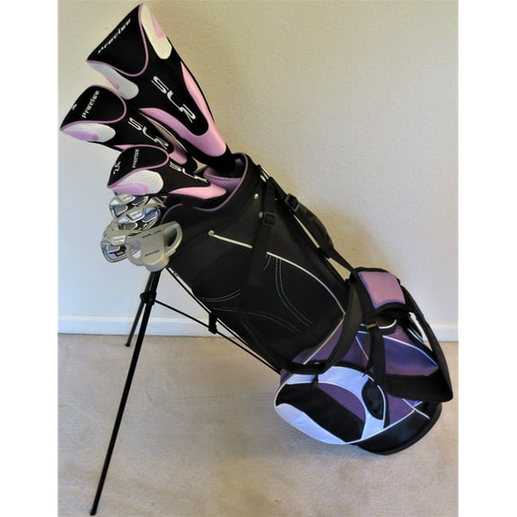 Ladies Complete Lavender Golf Set Driver, Fairway Wood, Hybrid, Irons, Sand Wedge, Putter, Clubs and Stand Bag Right Hand