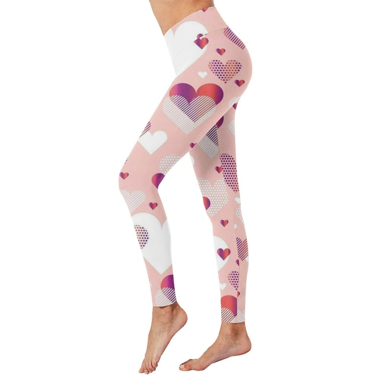 Ladies Compression Leggings Breathable Tights Valentine's Day Print Pants  Running Fitness Leggings For Women Casual