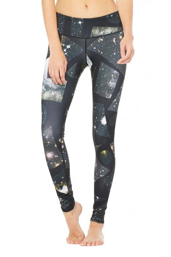 Ladies Compression Tights Active Yoga Running Pants Workout Leggings Space Prints (Small)