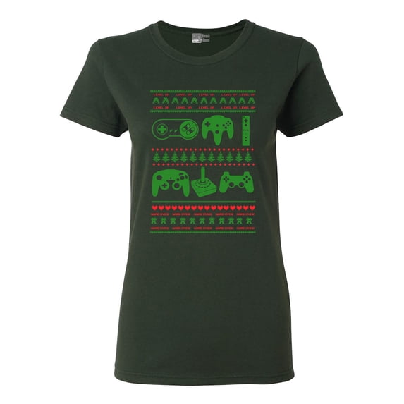 Ladies Controller Video Games Ugly Christmas Funny DT T-Shirt Tee