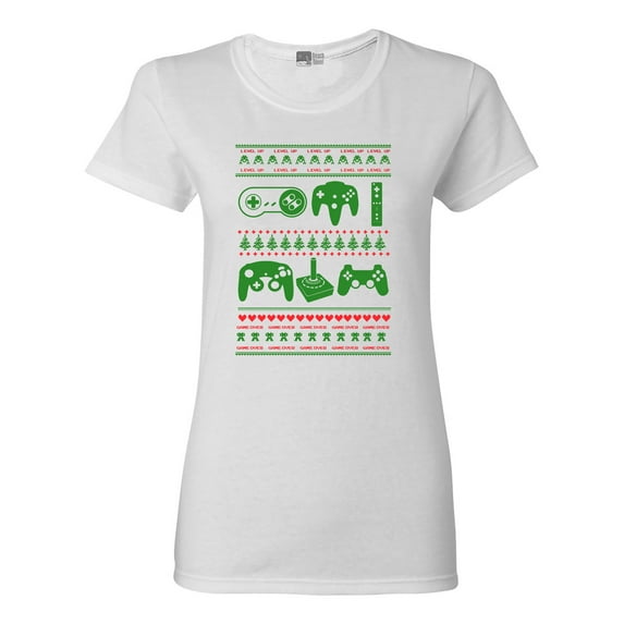 Ladies Controller Video Games Ugly Christmas Funny DT T-Shirt Tee