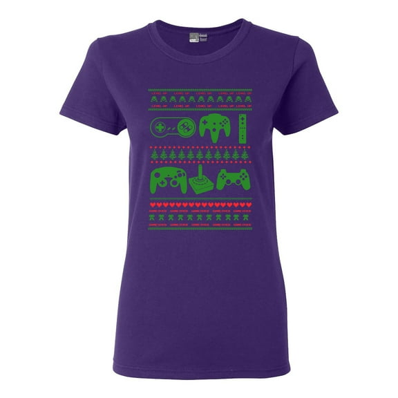 Ladies Controller Video Games Ugly Christmas Funny DT T-Shirt Tee
