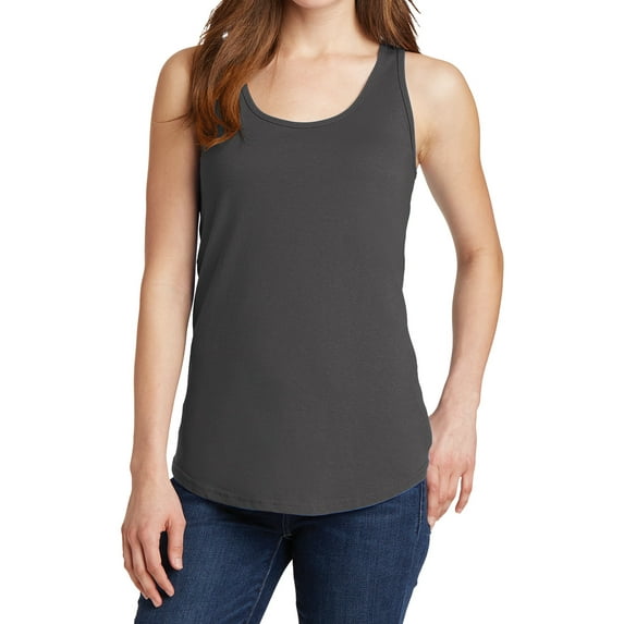 Ladies Core Cotton Tank Top Charcoal X-Small