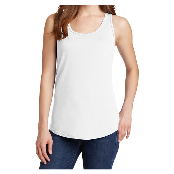 Ladies Core Cotton Tank Top White Large