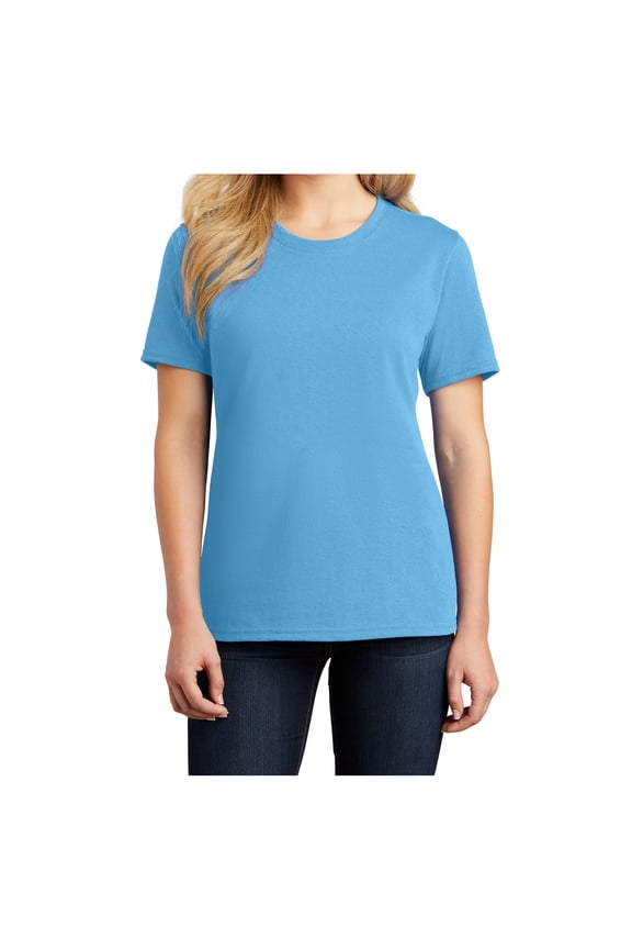 Ladies Core Cotton Tee Aquatic Blue XS
