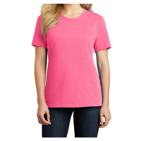 Ladies Core Cotton Tee Neon Pink S