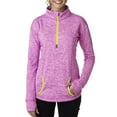 thumbnail image 1 of Ladies' Cosmic Fleece Quarter-Zip - MAGENTA/ NEON YL - S, 1 of 3